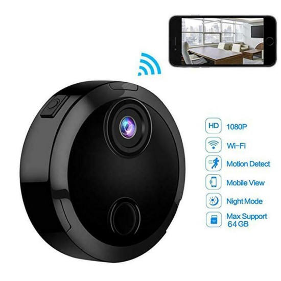 1080P WIFi Night Vision Infrared HD Mobile Phone WiFi Wireless Camera black_EU Plug