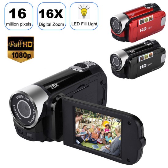 2.7 inch LCD Screen 16X Digital Zoom Video Camcorder HD Handheld Digital Camera  black US plug