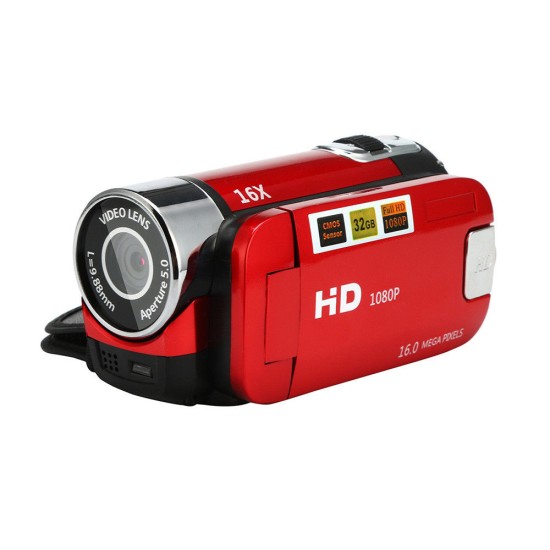 2.7 inch LCD Screen 16X Digital Zoom Video Camcorder HD Handheld Digital Camera  red EU plug