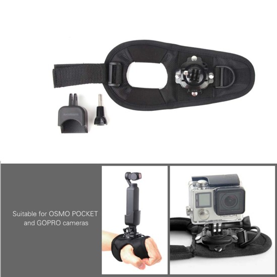 360 Degree Rotable Wrist Band Belt Supporting Adapter for DJI OSMO POCKET  black