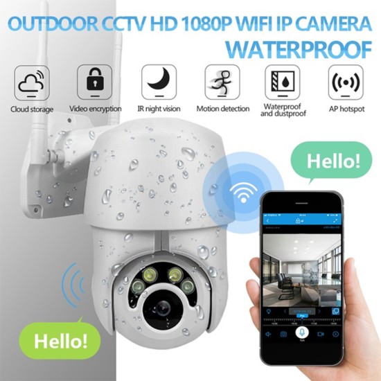 360 Eyes HD Hemispheric Camera WiFi IP Camera CCTV IR Camera Outdoor Security  white_Australian Plug