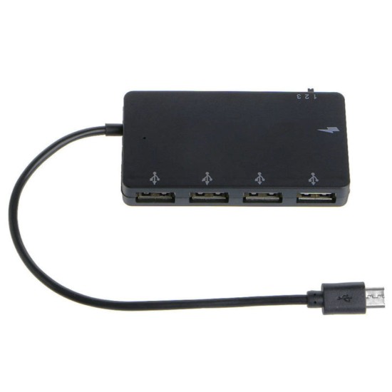 4 Port Micro USB OTG Hub Power Charging Adapter Cable for Windows Tablet, Android Smartphone,PC