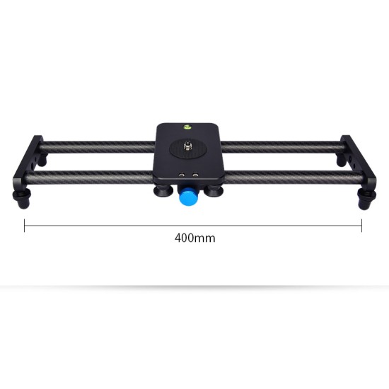 40CM Portable Camera Recorder Silent Carbon Fiber Slide Track Slider Dolly with 4 Roller Bearing Video Movie Photography black