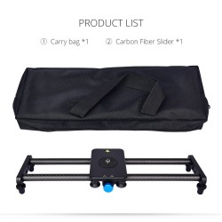 40CM Portable Camera Recorder Silent Carbon Fiber Slide Track Slider Dolly with 4 Roller Bearing Video Movie Photography black