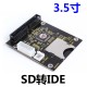 5V SD Card module To IDE3.5 40 Pin Disk Drive Adapter Board Riser Card Capacity Supports Up to 128GB SDXD Card 1309 Chip ATA IDE black