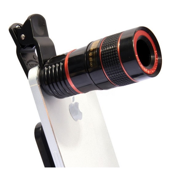 8X Telephoto Mobile Phone Lens Zoom Telephoto High Definition No Vignetting Mobile Phone External Lens white