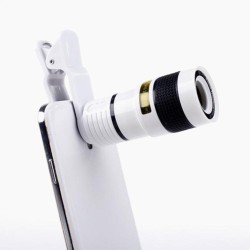 8X Telephoto Mobile Phone Lens Zoom Telephoto High Definition No Vignetting Mobile Phone External Lens white