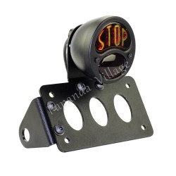 Bright "Stop" Side Mount Tail Light+License Plate Bracket For H-D Chopper Bobber Glass STOP large bracket