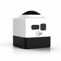 CUBE360 Outdoor WIFI Mini Sports Camera - HD Panoramic 360 Degree Waterproof Action Camera,White