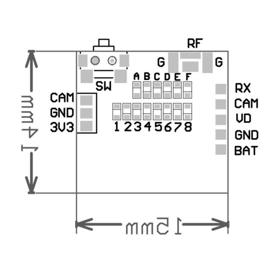 Caddx Firefly 1/3in CMOS 1200TVL 2.1mm Lens 16:9 / 4:3 NTSC/PAL FPV Camera with VTX for RC Drone NTSC 4:3