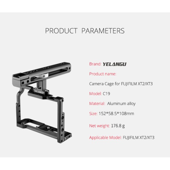 Camera Cage Photography Camera Video Shooting Kit Suitable for Fuji XT2/XT3 Camera Rabbit cage