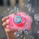 Children Bubble Maker Automatic Cute Cartoon Soap Bubble Machine Camera Toys Bubble Gifts for Kids and Girls blue