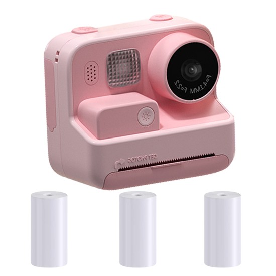 Children Instant Camera HD 1080p Video Photo Digital Print Cameras Dual Lens Slr Photography Toys Pink