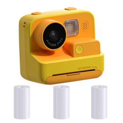 Children Instant Camera HD 1080p Video Photo Digital Print Cameras Dual Lens Slr Photography Toys Yellow