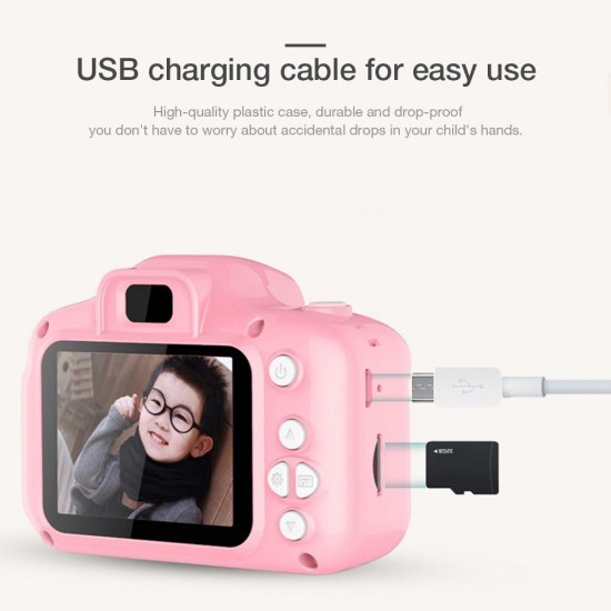 Children's Camera Mini Sd Video Smart Shooting Digital Camera + 8gb Memory Card" Pink