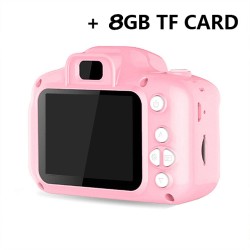 Children's Camera Mini Sd Video Smart Shooting Digital Camera + 8gb Memory Card" Pink