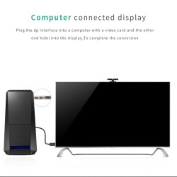 DP to HDMI Adapter Display Port Male to Female HDMI Cable Converter Adapter for Projector Display Laptop TV 4K*2K 1080P black