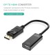 DP to HDMI Adapter Display Port Male to Female HDMI Cable Converter Adapter for Projector Display Laptop TV 4K*2K 1080P black