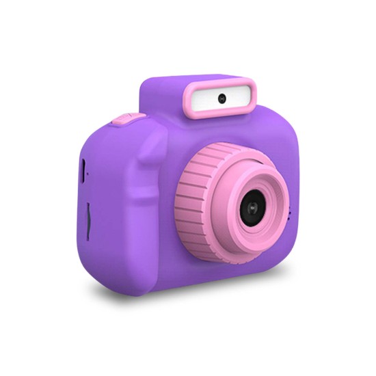 Digital Camera 4000w Front Rear Dual Lens Mini Video Photo Slr Cameras Cartoon Toy Purple