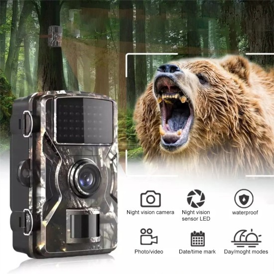 Dl001 Hunting Trail Camera 16MP 1080p HD Wildlife Scouting Camera With 12m Night Vision Motion Sensor Ip66 Waterproof