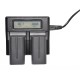 Dual Channel Digital Camera Battery Charger with LCD Display for NP-F770 F750 F550 F960 European Plug