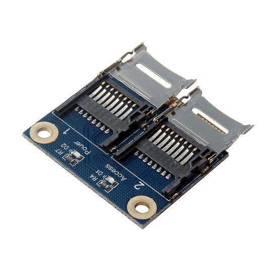 Dual SD TF to Mini PCI Express Memory Card Reader Adapter Converter Card for Laptop SD to Mini PCIe Adapter blue