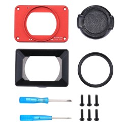 Front Panel With 37MM UV Lens Hood Kit For Sony RX0  RX0 II  red