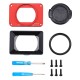 Front Panel With 37MM UV Lens Hood Kit For Sony RX0  RX0 II  red