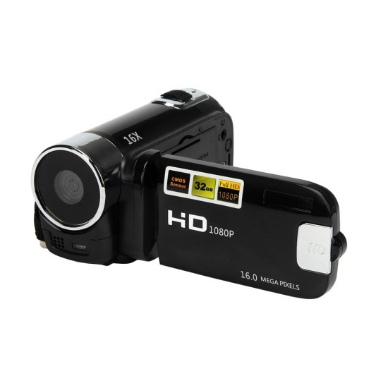 HD 1080P 16M 16X Digital Zoom Video Camcorder TPT LCD Camera DV Home Camera - Black UK PLUG