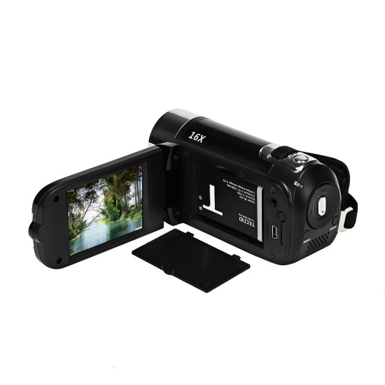 HD 1080P 16M 16X Digital Zoom Video Camcorder TPT LCD Camera DV Home Camera - Black UK PLUG