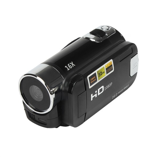 HD 1080P 16M 16X Digital Zoom Video Camcorder TPT LCD Camera DV Home Camera - Black UK PLUG