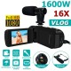 HD 1080P Digital Video Camera Camcorder W/Microphone Photography 16 Million Pixels Standard + microphone