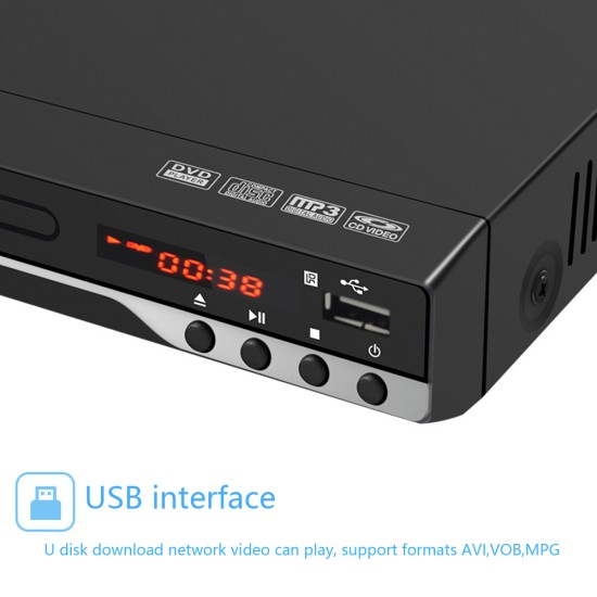 Household HD Mini HDMI DVD Player Protable EVD CD VCD Player DVD Machine black_U.S. regulations