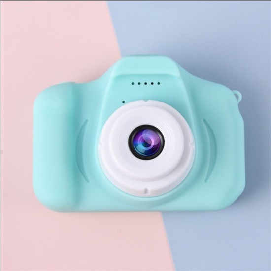 Kids Digital Video Camera Mini Rechargeable Battery HD Smart Ips Full Screen Display Children Cameras Green