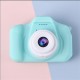 Kids Digital Video Camera Mini Rechargeable Battery HD Smart Ips Full Screen Display Children Cameras Green