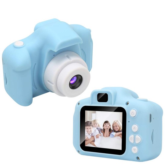 Kids Digital Video Camera Mini Rechargeable Children Camera Shockproof 8MP HD Toddler Cameras Child Camcorder  blue