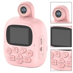 Kids Film Camera Thermal Printer Paper Photo Portable Pocket Video Recording Wireless Hd Instant Printing Pink