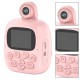 Kids Film Camera Thermal Printer Paper Photo Portable Pocket Video Recording Wireless Hd Instant Printing Pink