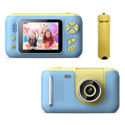 Kids Hd Digital Camera 20 Million Pixel Video Recorder 180 Degree Rotation Small Slr Photo Camera Blue