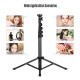 Kingjoy Photography Video Tripod Live Aluminum Alloy 1/4in Screw for Camera Smartphone Video Light black