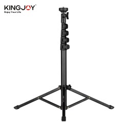 Kingjoy Photography Video Tripod Live Aluminum Alloy 1/4in Screw for Camera Smartphone Video Light black