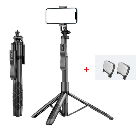 L16 1530mm Wireless Selfie Stick Tripod Foldable Monopod Black Double light