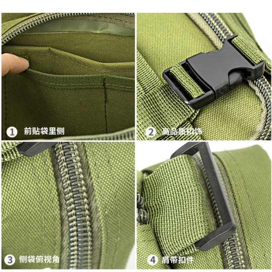 Large Capacity Sports Outdoor Leisure Pockets Photography SLR Camera Multi-function Shoulder Bag Waist Bag ACU camouflage_15 inches