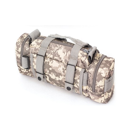 Large Capacity Sports Outdoor Leisure Pockets Photography SLR Camera Multi-function Shoulder Bag Waist Bag ACU camouflage_15 inches