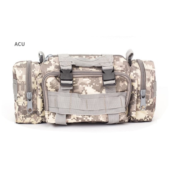 Large Capacity Sports Outdoor Leisure Pockets Photography SLR Camera Multi-function Shoulder Bag Waist Bag ACU camouflage_15 inches