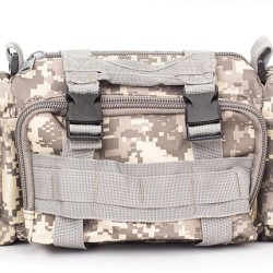 Large Capacity Sports Outdoor Leisure Pockets Photography SLR Camera Multi-function Shoulder Bag Waist Bag ACU camouflage_15 inches