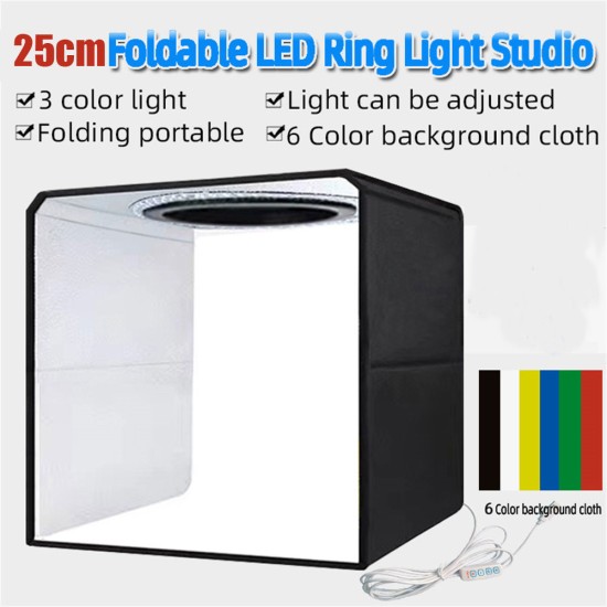 Led Studio Case Lightbox Folding Mini Photo Studio Photography Lighting Shooting Tent Box For Artisans Artistsn 25CM