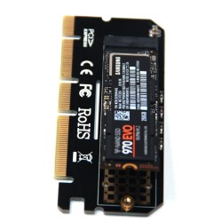 M.2 SSD Aluminum Alloy PCIE Adapter LED Housing Computer Expansion Card Interface Adapter M.2 NVMe SSD NGFF to PCIE 3.0X16 Riser Card black