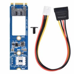 M2 to SATA M.2 NGFF SATA to 7Pin SATA Horizontal Adapter Card Expansion Card + 4Pin WinXP Win7 Win8 Power Cable blue