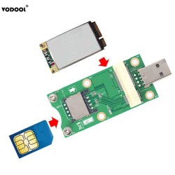 Mini PCI-E USB Adapter with 8-pin SIM Card Slot for WWAN / LTE Module green